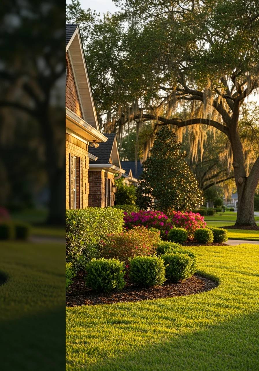 Close-up of a well-maintained residential home exterior with landscaping in a Hillsborough neighborhood.